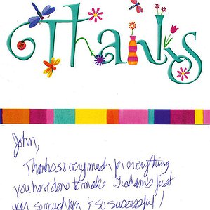 A Thank You Card from Graham to John