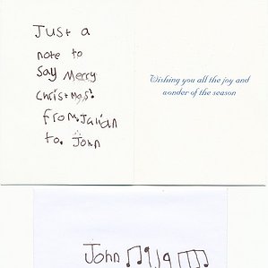 A Christmas Card to John from Julian